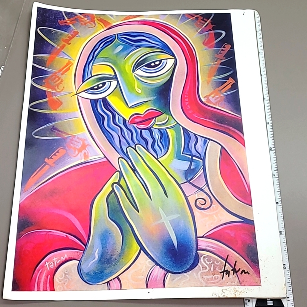 Signed Robert Tatum Mother Mary, Street Art Print